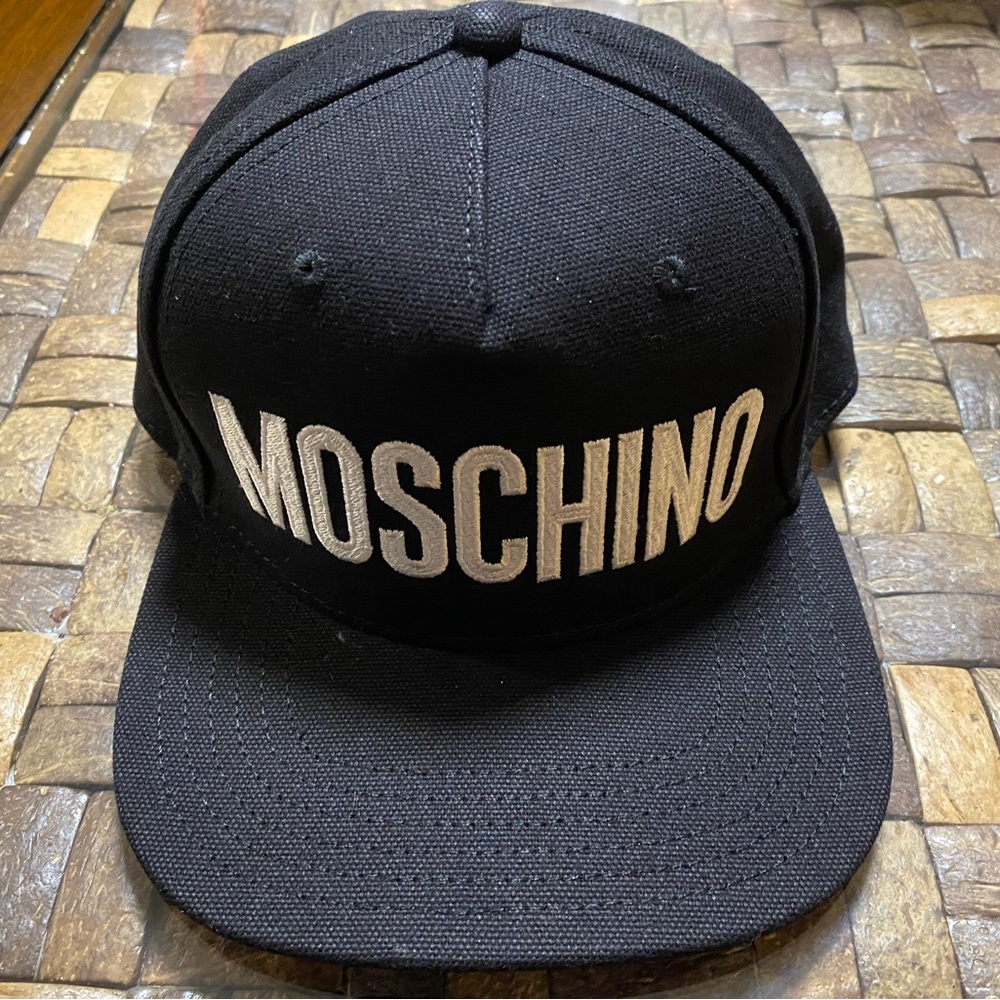 MOSCHINO Baseball Hat Cap Black White One Size Embroidered Brand New